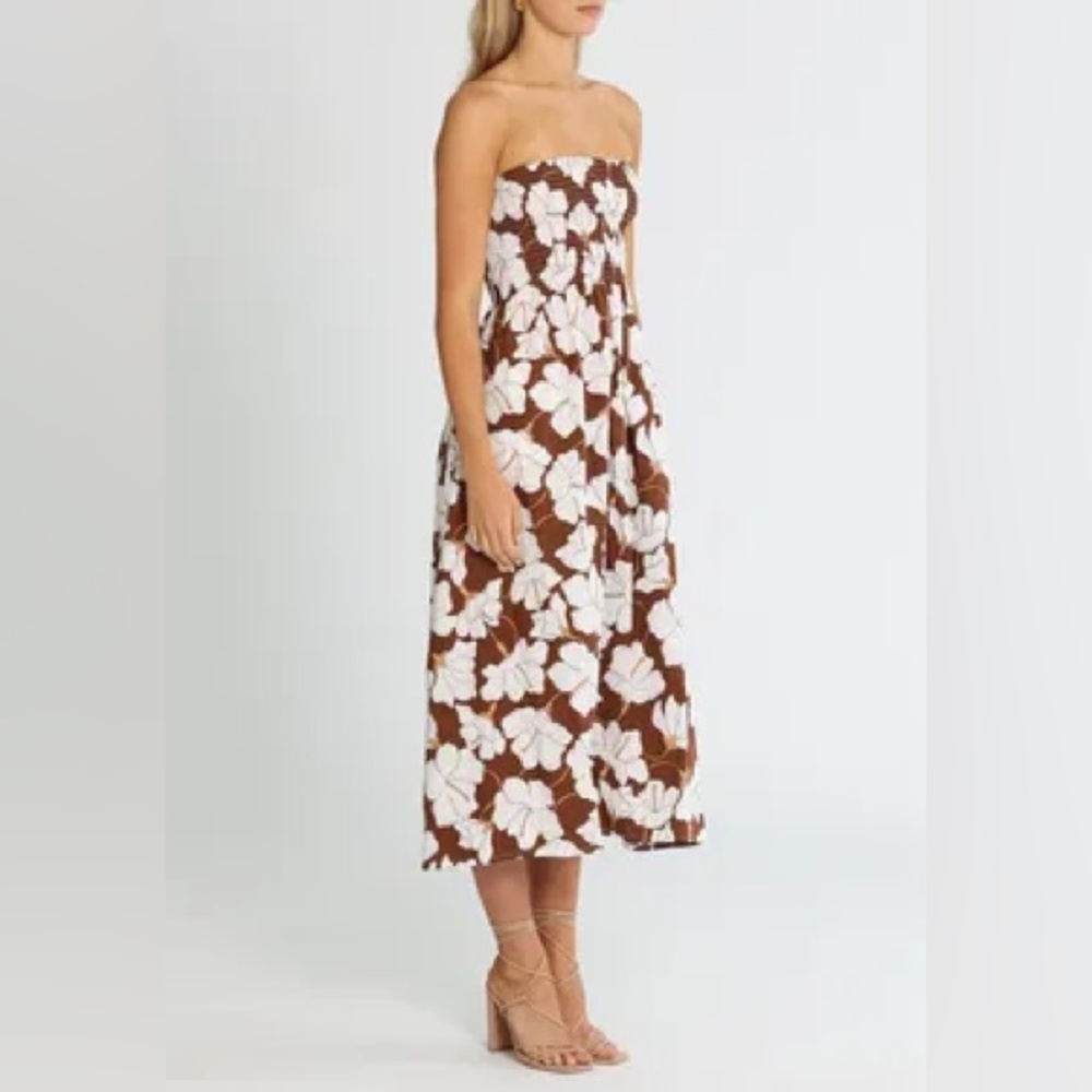 Faithfull the Brand size S Madella Midi Dress in brown floral